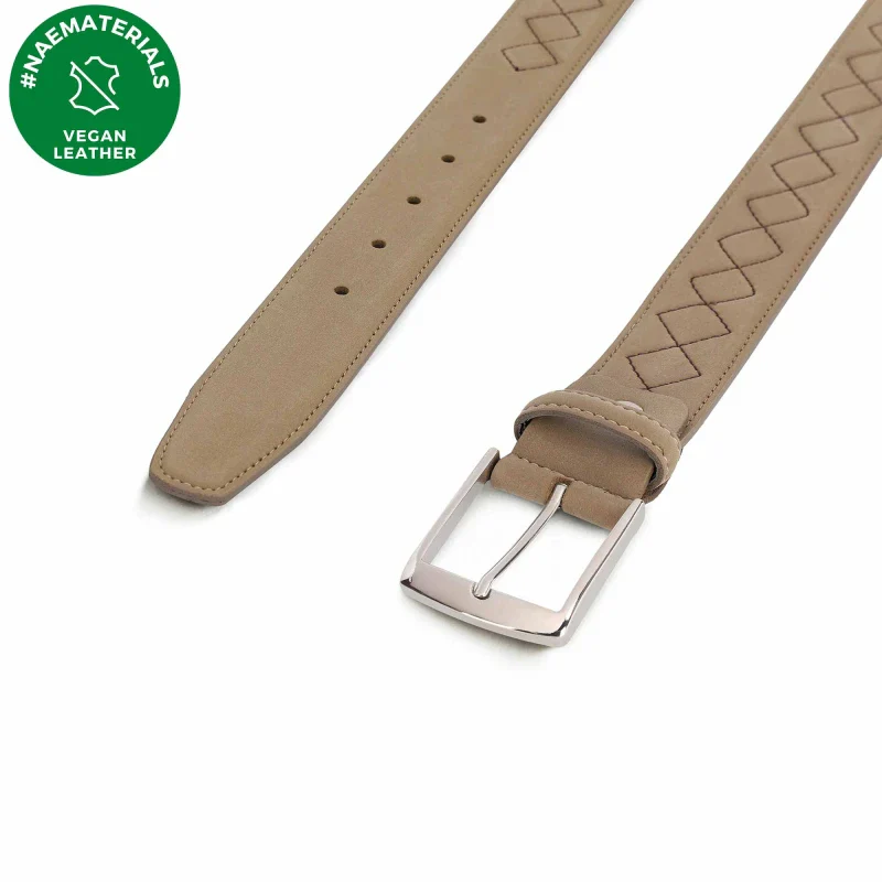 Ceinture Chic Pour Homme en Beige en Cuir Vegan - Image 2