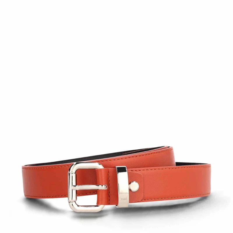Ceinture cuir vegan de pomme Orange - Malda - Image 2