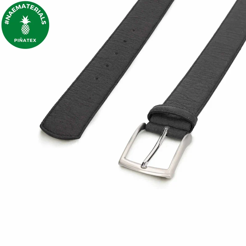 Ceinture en cuir d'ananas noir - Seva - Image 2