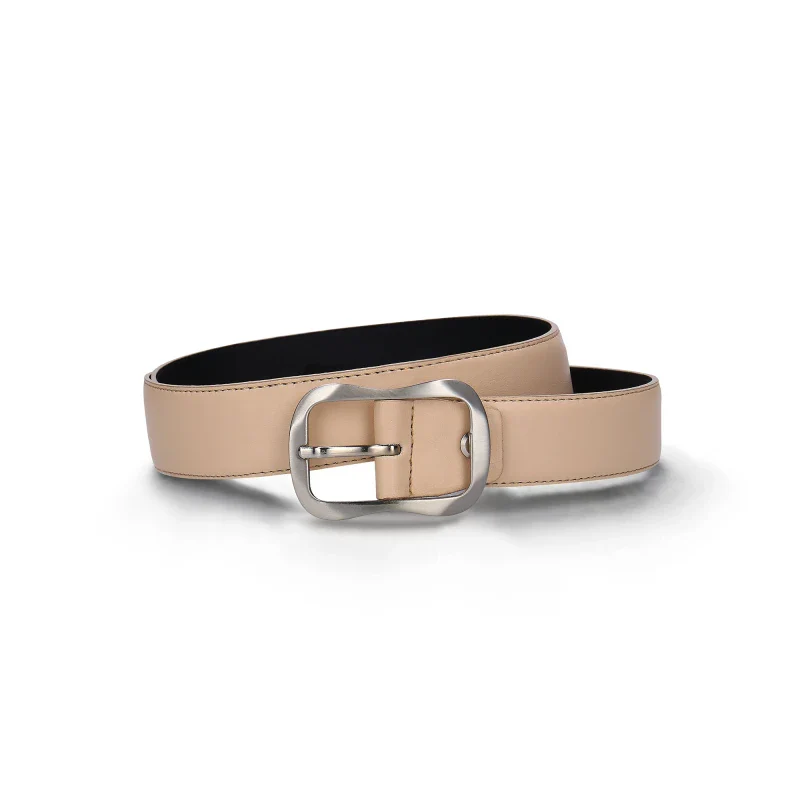 Ceinture en Cuir de Pomme - Belt Osona Beige - Image 3