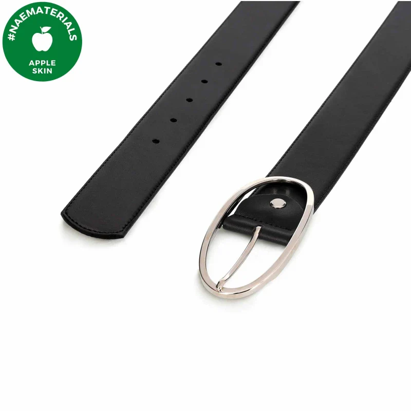 Ceinture en cuir de pomme noir - Batea - Image 2