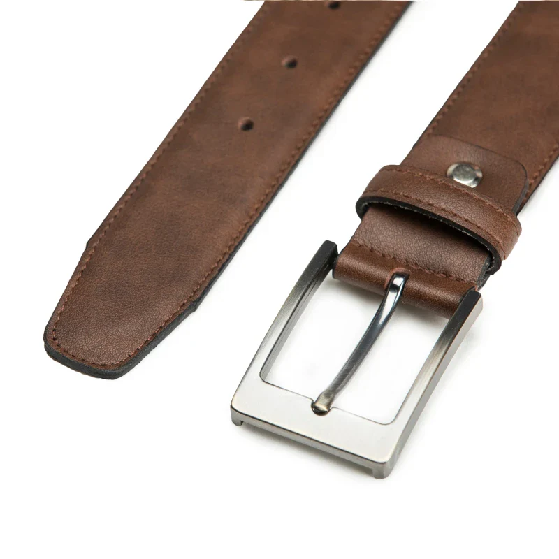 Ceinture homme en microfibre vegan marron - Calaf - Image 2