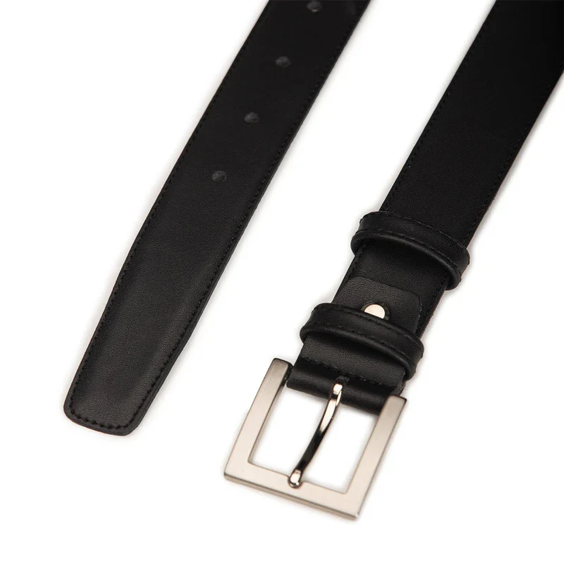 Ceinture lisse végane homme Bruc noir - Image 2