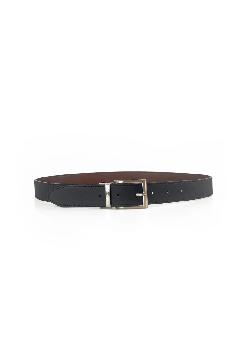 Ceinture réversible vegan - Noir & Hazelnut - Image 4