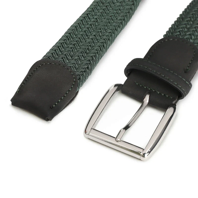 Ceinture tressée vegan pour homme Verte - Prat - Image 2
