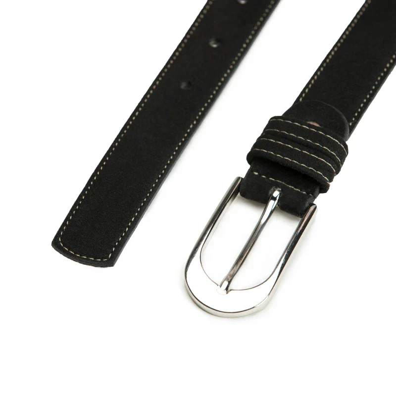 Ceinture vegan, fait main en Microfibre Écologique - PERA noir - Image 2