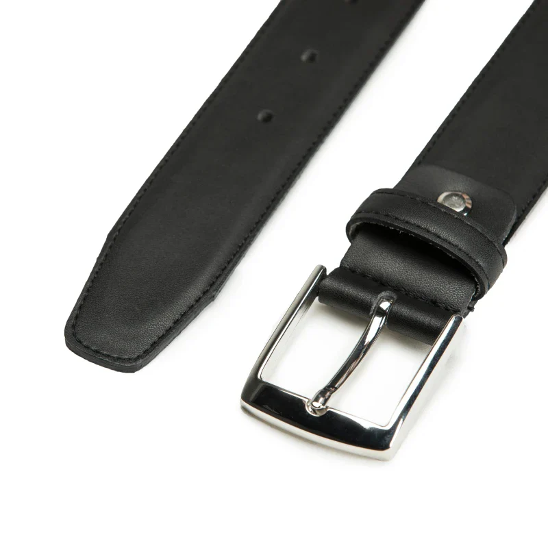Ceinture lisse végane homme Begur noir - Image 2