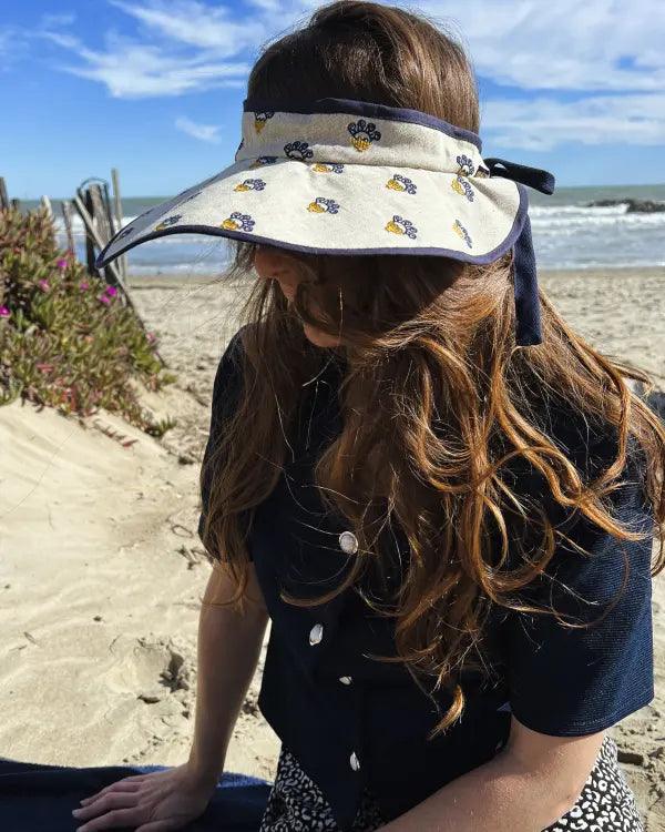 Chapeau/Visière en tissu brodé - Sable - Image 5