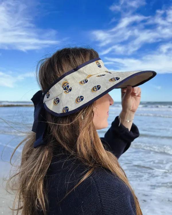 Chapeau/Visière en tissu brodé - Sable - Image 9