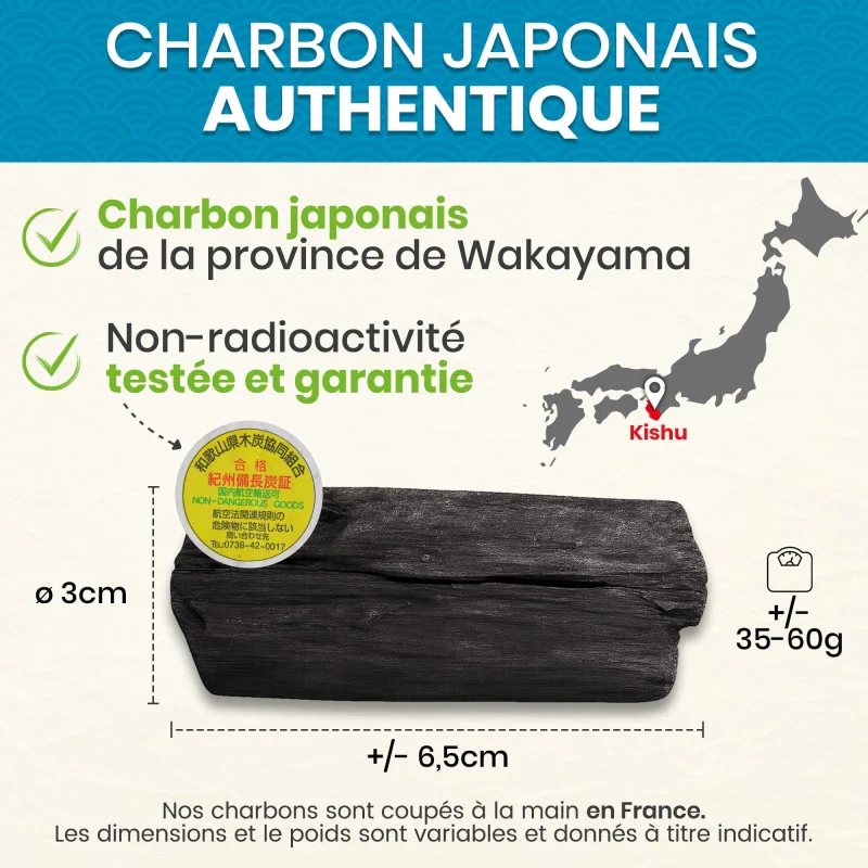 Charbon actif Binchotan Japonais de Kishu - Lot de 5 - 200g - Image 12