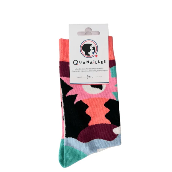 Chaussette à l'unité Guillaume & Laurie - Abstract rose - Image 8