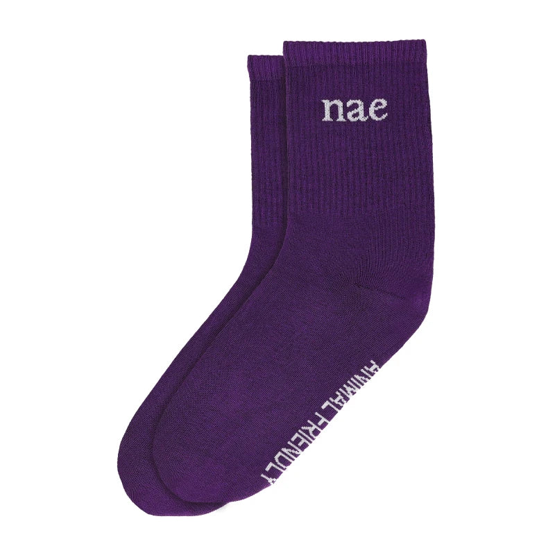 Chaussettes Animal Friendly en Coton Bio Violet - Image 2