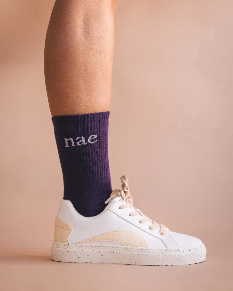 Chaussettes Animal Friendly en Coton Bio Violet - Image 3