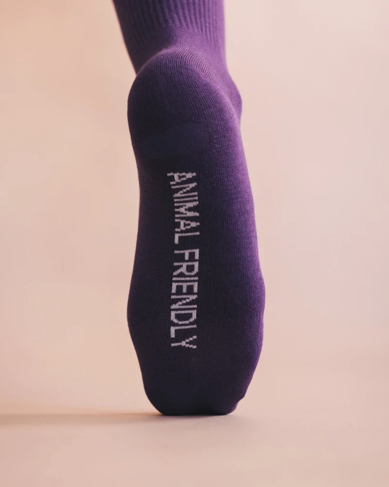 Chaussettes Animal Friendly en Coton Bio Violet - Image 4