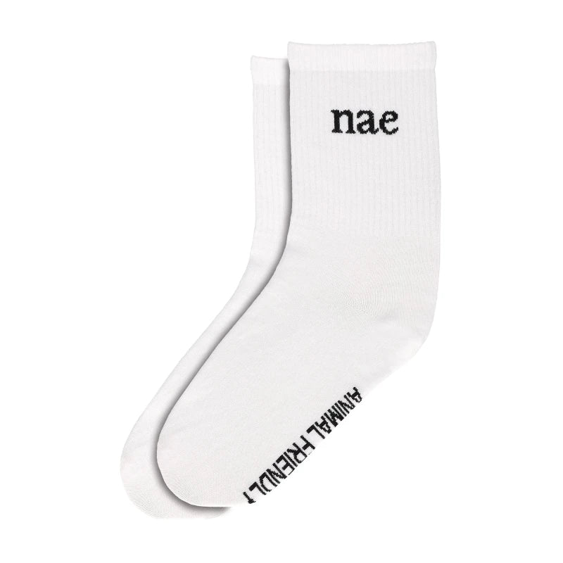 Chaussettes Animal Friendly en Coton Bio Blanc - Image 2