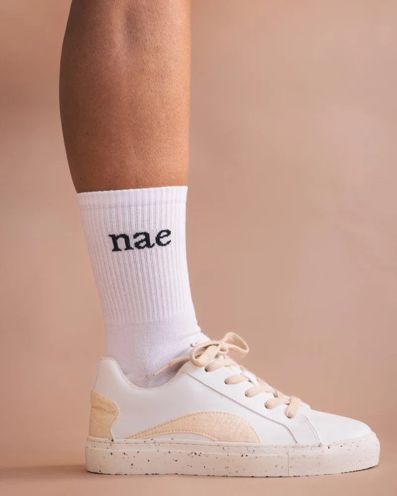 Chaussettes Animal Friendly en Coton Bio Blanc - Image 3