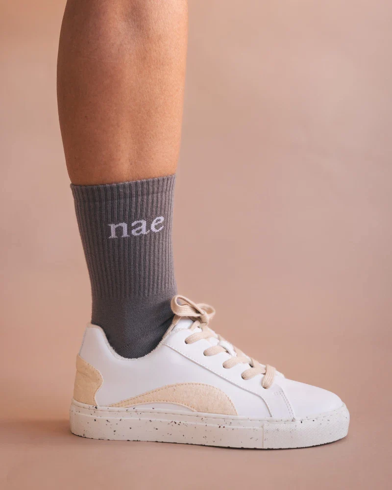Chaussettes Animal Friendly en Coton Bio Gris - Image 3