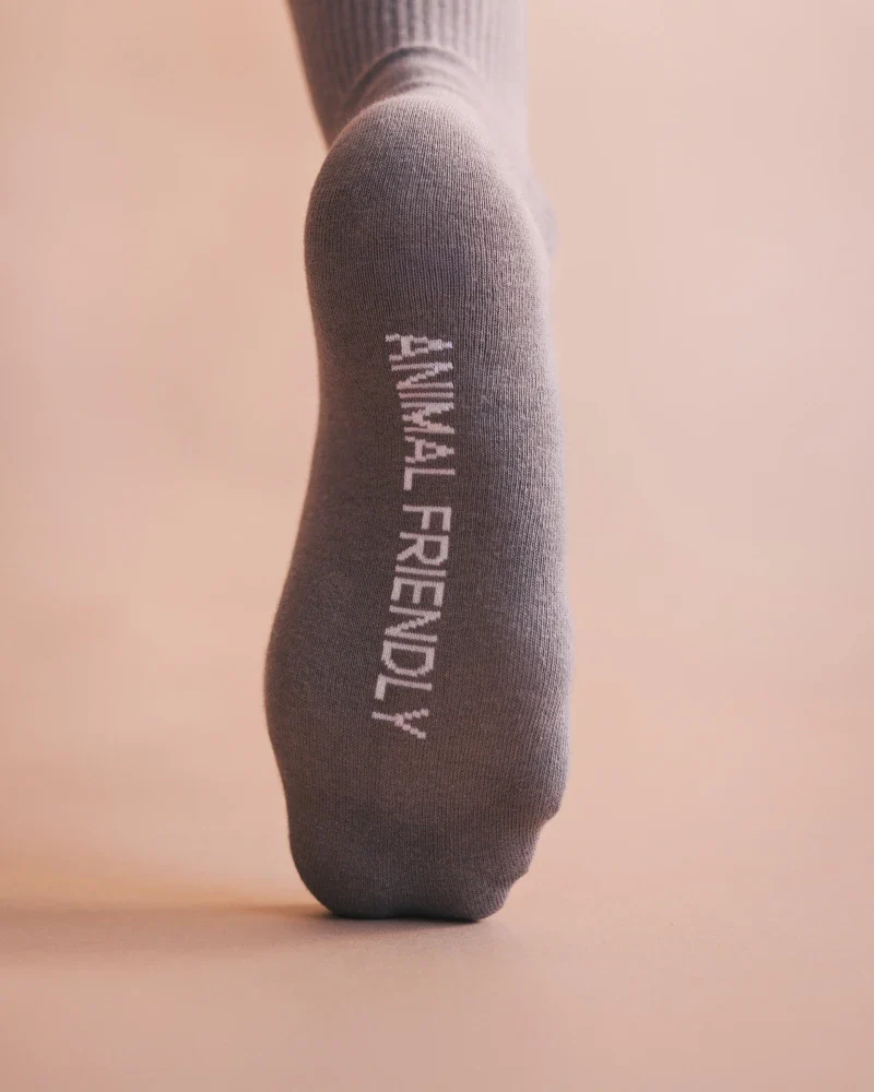 Chaussettes Animal Friendly en Coton Bio Gris - Image 4