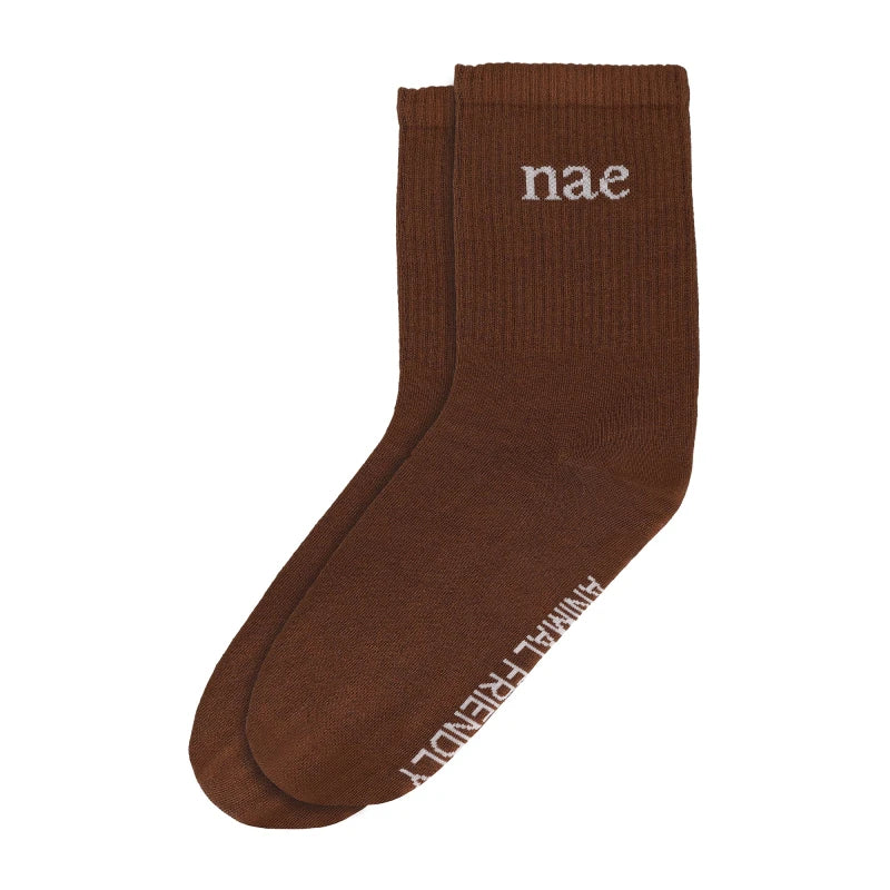 Chaussettes Animal Friendly en Coton Bio Marron - Image 2