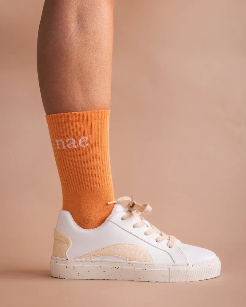Chaussettes Animal Friendly en Coton Bio Orange - Image 3