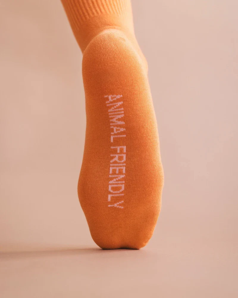 Chaussettes Animal Friendly en Coton Bio Orange - Image 4
