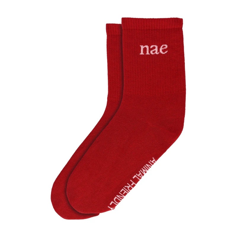 Chaussettes Animal Friendly en Coton Bio Rouge - Image 4