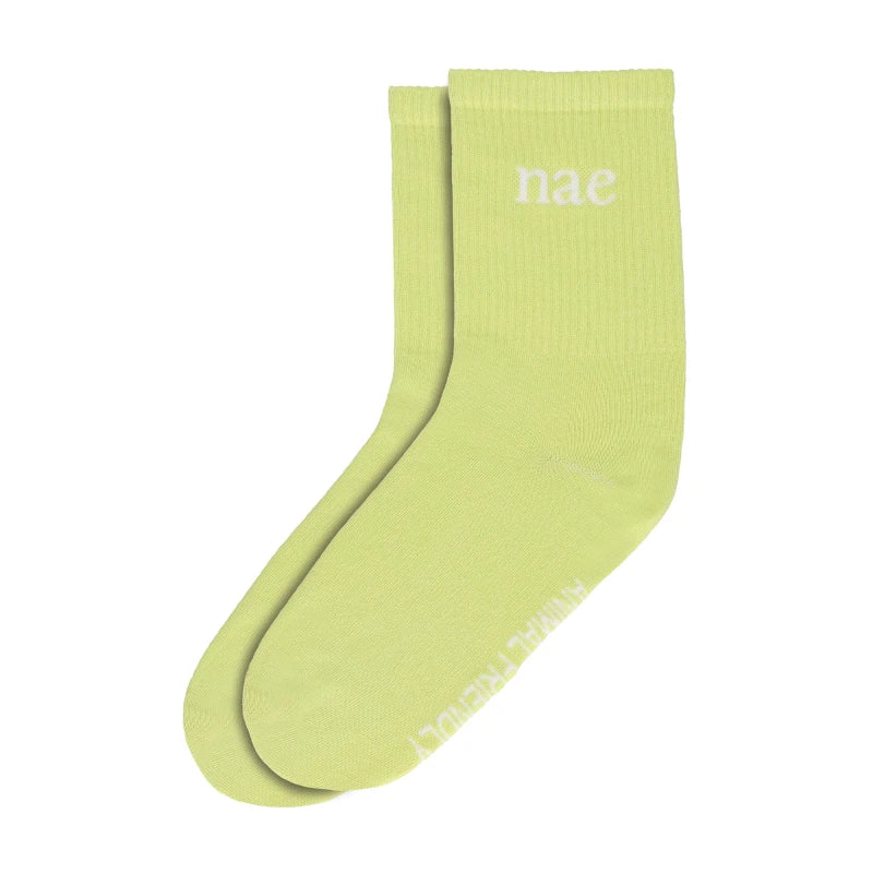 Chaussettes Animal Friendly en Coton Bio Vert citron - Image 3