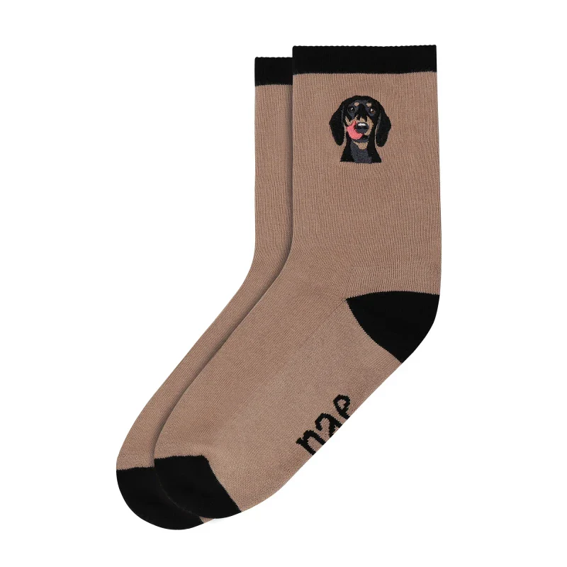 Chaussettes beige en coton organique - Doggie Sock - Image 2