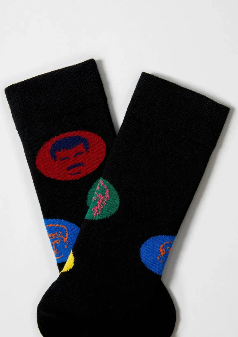 Chaussettes en coton bio - BeQueen Face - Image 2