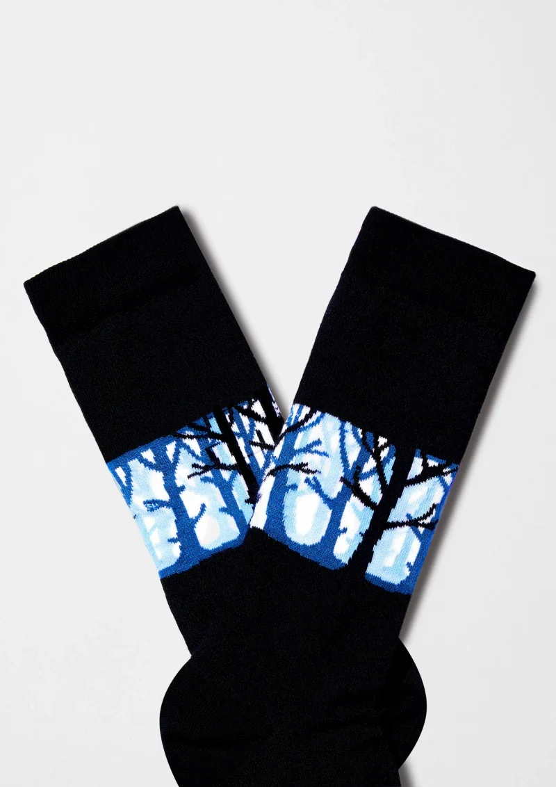 Chaussettes en coton bio noires - BeWoods - Image 2