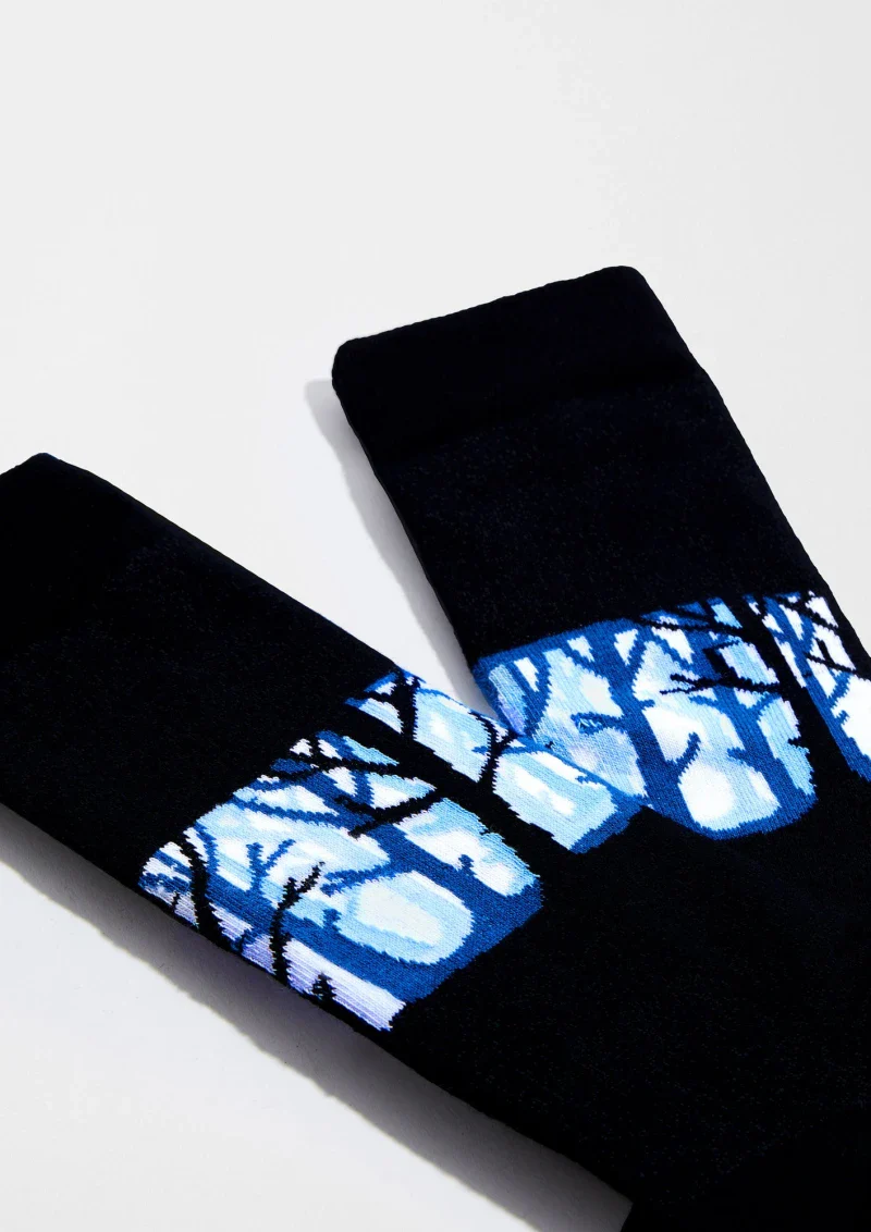 Chaussettes en coton bio noires - BeWoods - Image 3