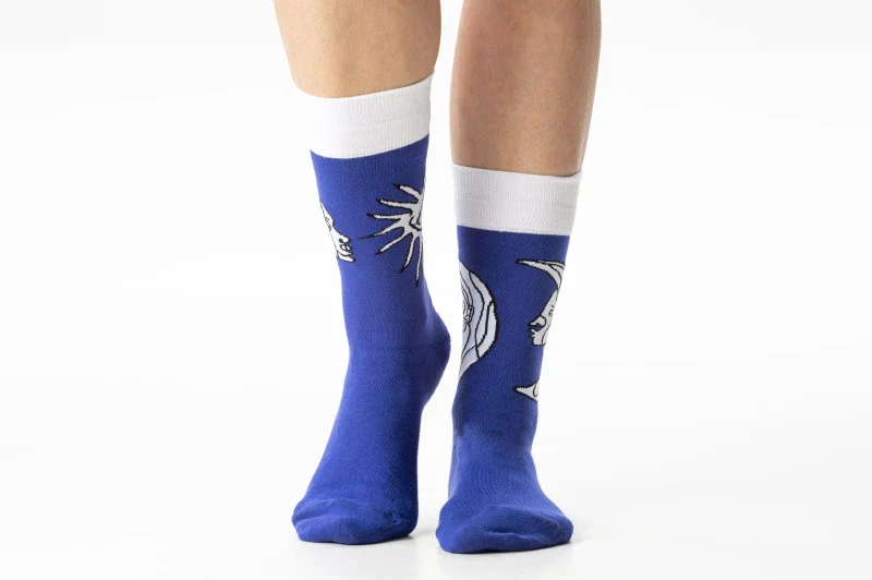 Chaussettes dépareillées colorées en coton - Visage Lune Soleil - Image 2