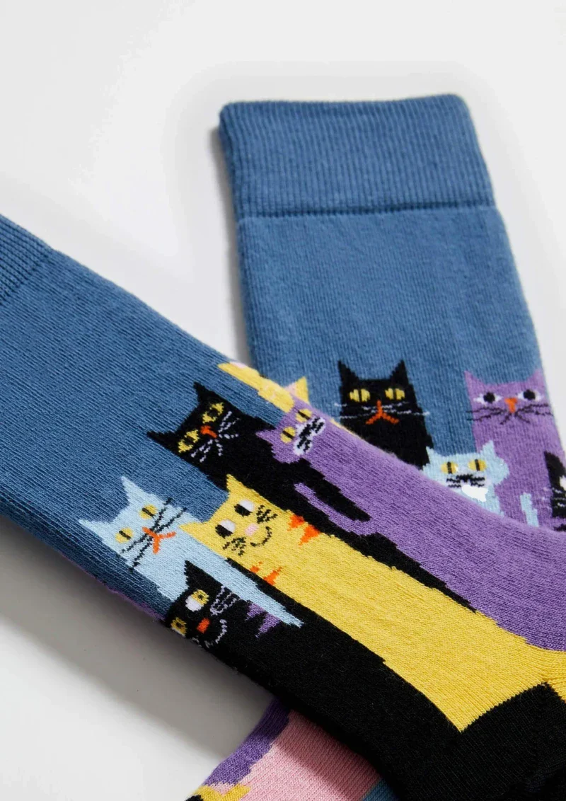 Chaussettes en coton - BeCatsGang Bleu - Image 2