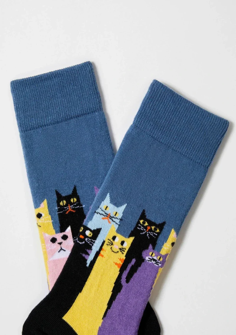 Chaussettes en coton - BeCatsGang Bleu - Image 3
