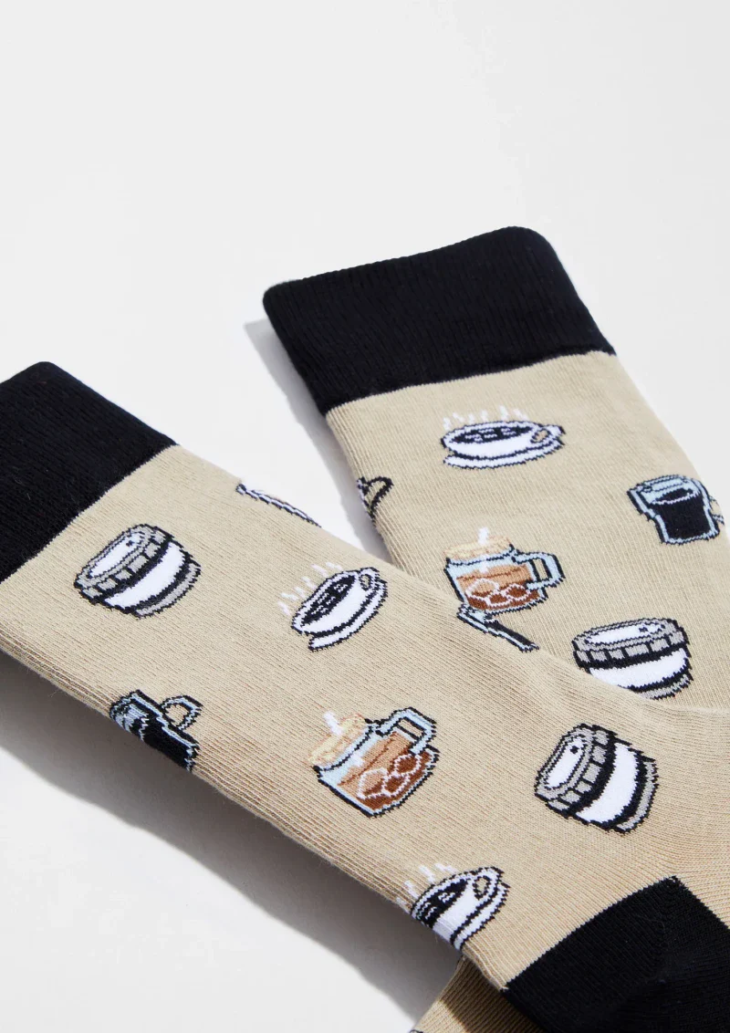 Chaussettes en coton - BeCoffee Beige - Image 3