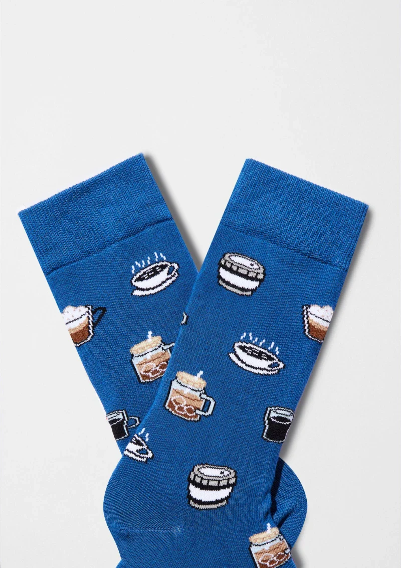 Chaussettes en coton - BeCoffee Bleu - Image 2
