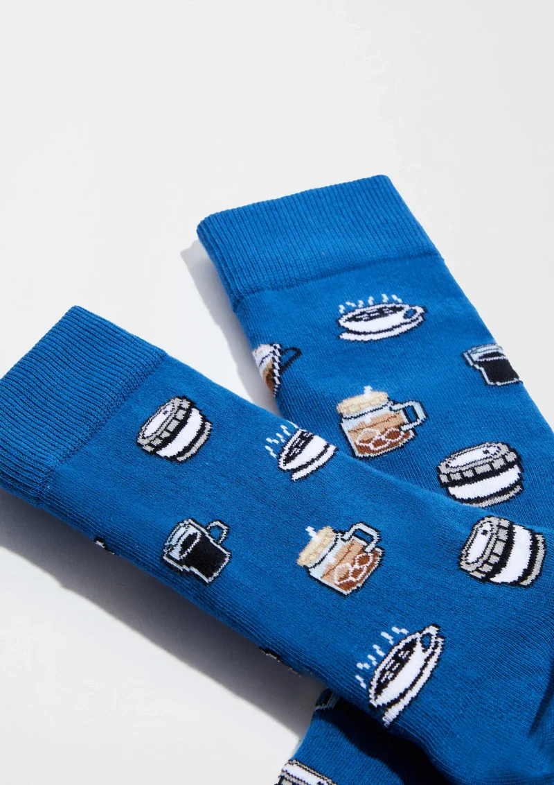 Chaussettes en coton - BeCoffee Bleu - Image 3