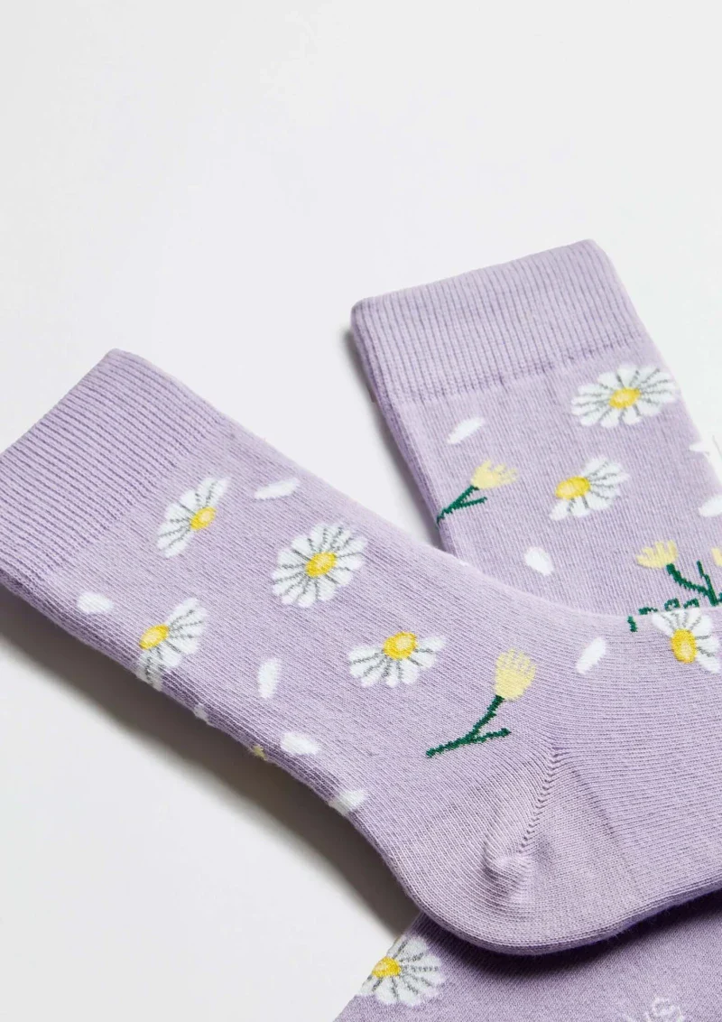 Chaussettes en coton - BeDaisy Violet - Image 3