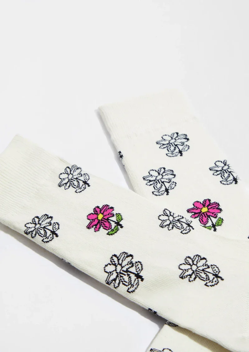 Chaussettes en coton - BeFlower Blanc - Image 3