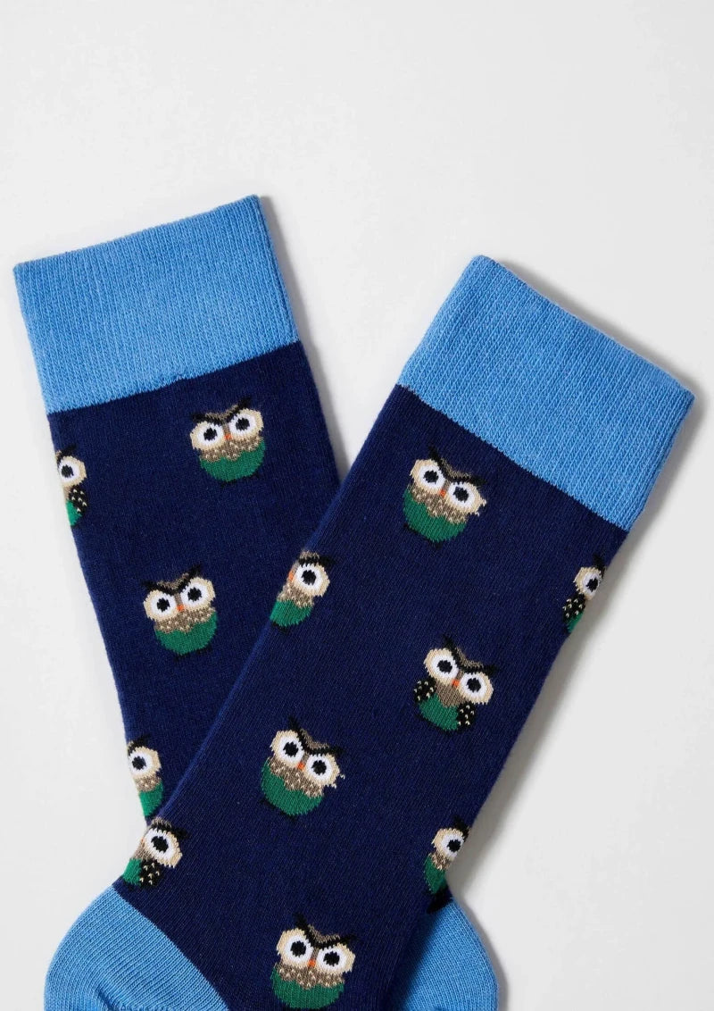 Chaussettes en coton - Hiboux Bleu - Image 3