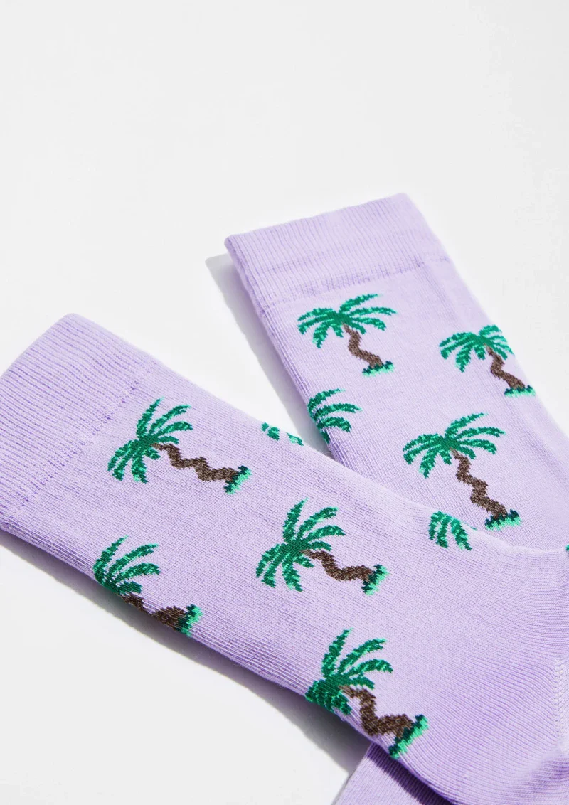 Chaussettes en coton - BePalm Violet - Image 3