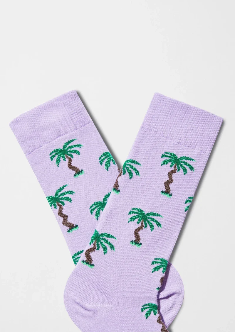 Chaussettes en coton - BePalm Violet - Image 4