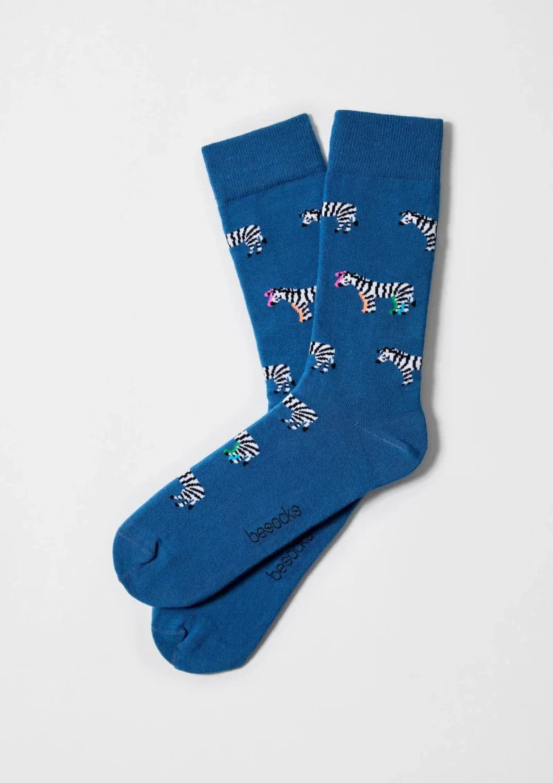 Chaussettes en coton - BeZebra Bleu - Image 2