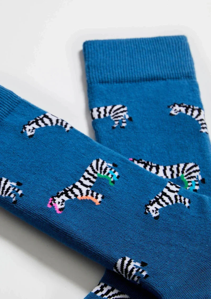 Chaussettes en coton - BeZebra Bleu - Image 3