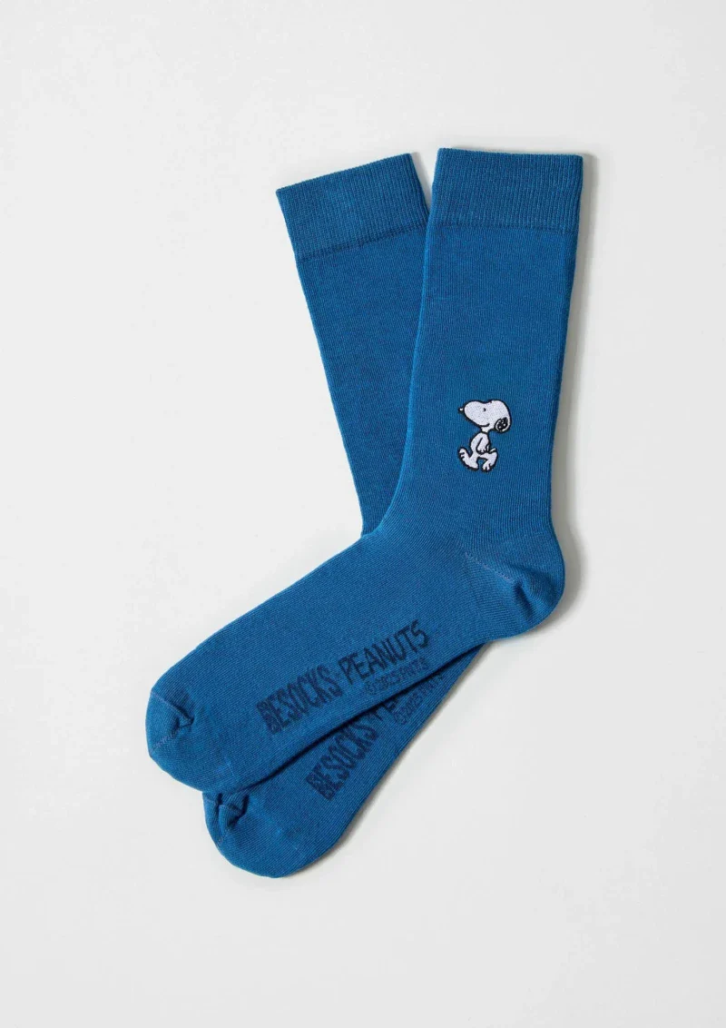 Chaussettes en coton bio avec Snoopy brodé