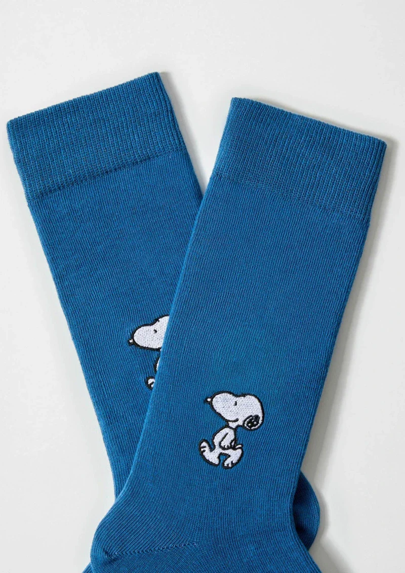 Chaussettes en coton bio avec Snoopy brodé - Image 2
