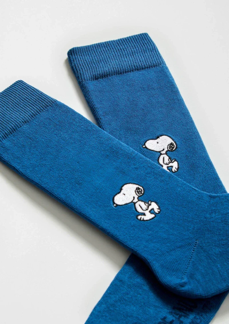 Chaussettes en coton bio avec Snoopy brodé - Image 3