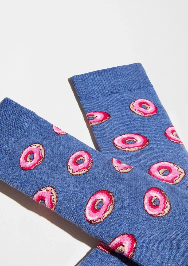 Chaussettes en coton bio - Donut blue - Image 2