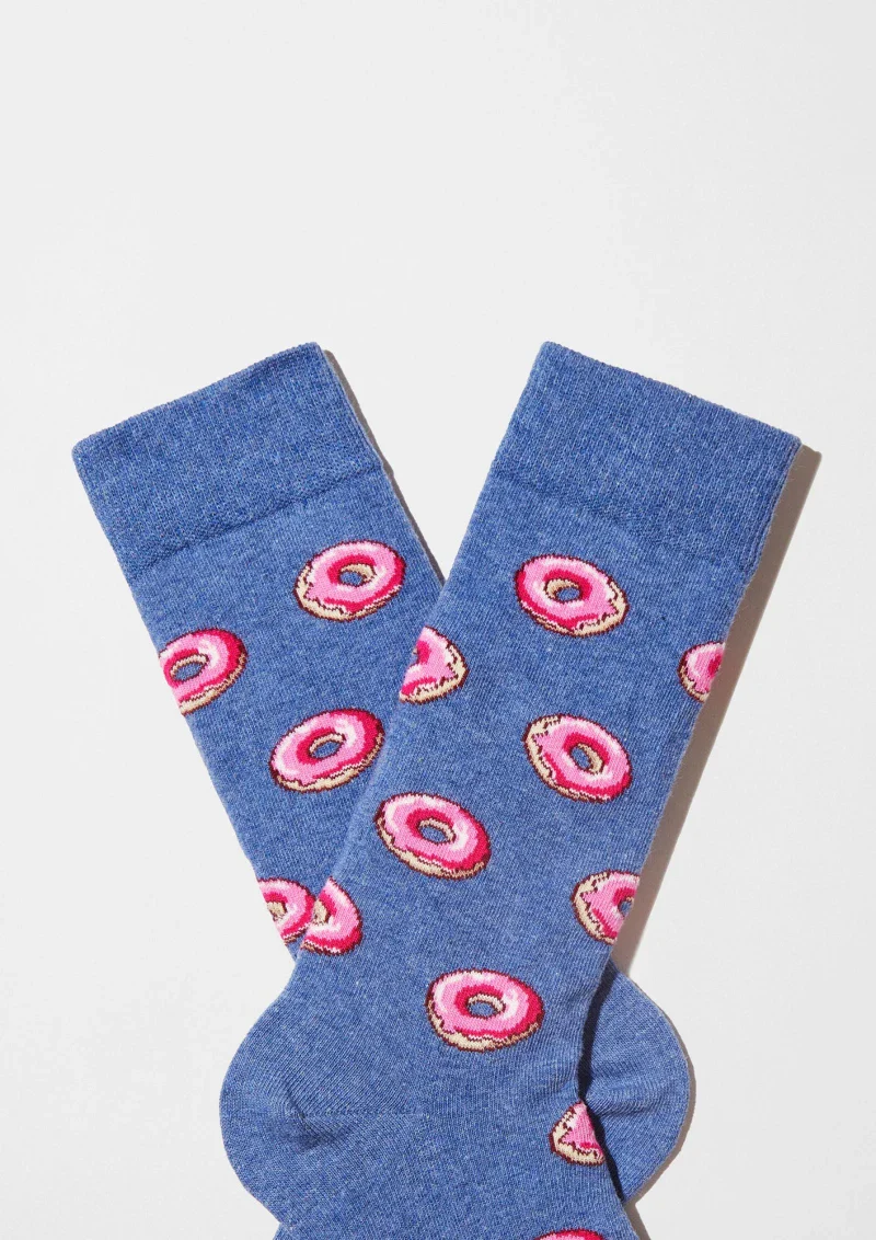 Chaussettes en coton bio - Donut blue - Image 3