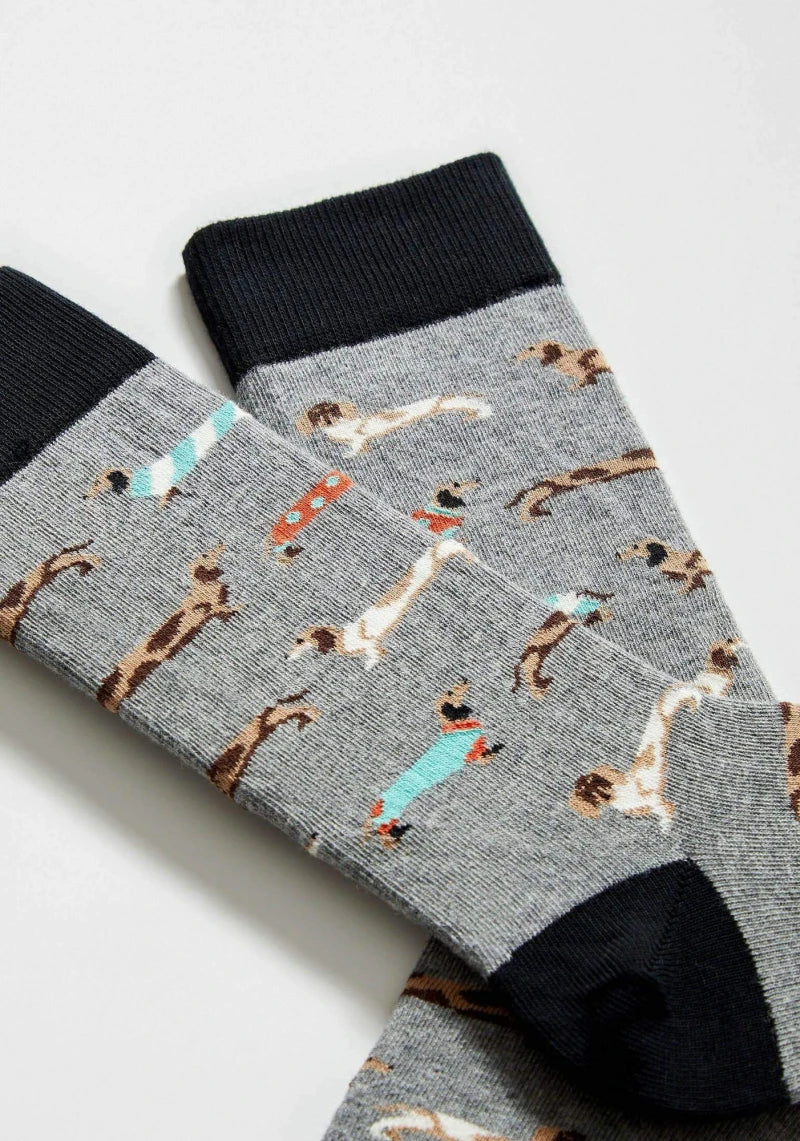 Chaussettes en coton bio grises - chiens - Image 2